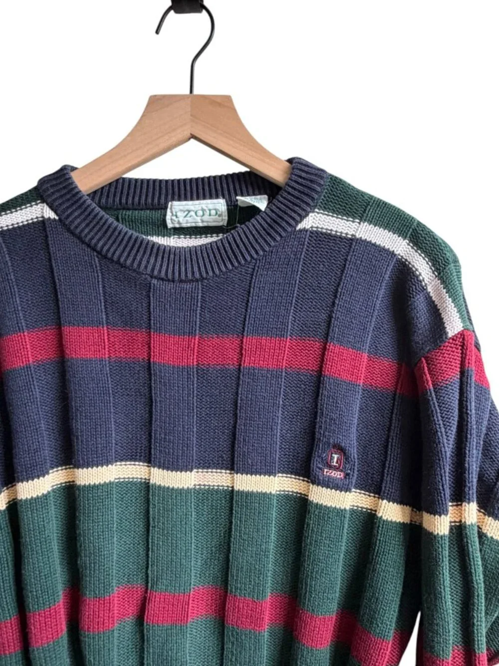 Vintage 90s Streetwear Mens Medium Rainbow Striped Color Block Knit Dad Sweater